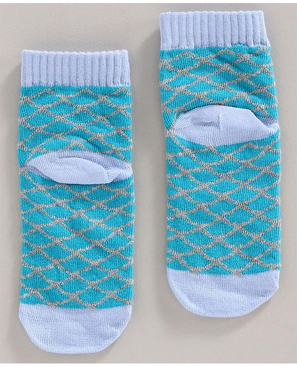 Cute Walk by Babyhug Anti Bacterial Ankle Length  Socks Multi Design Pack of 2 - Blue