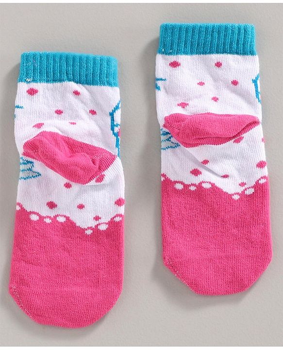 Cute Walk by Babyhug Anti Bacterial Ankle Length  Socks Multi Design Pack of 2 - Blue