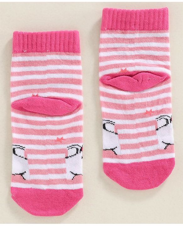 Cute Walk by Babyhug Anti Bacterial Ankle Length Socks Unicorn Design Pack of 2 - Pink Grey