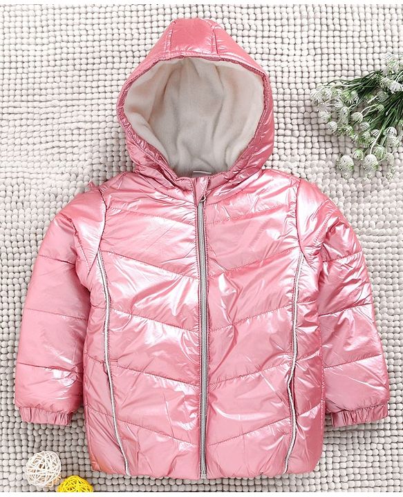 Babyhug Full Sleeves Hooded Padded Jacket - Pink