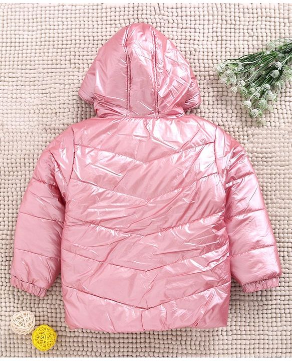 Babyhug Full Sleeves Hooded Padded Jacket - Pink