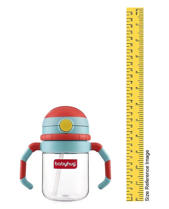 Babyhug Twin Handle Tritan Straw SipperRed - 380 ml