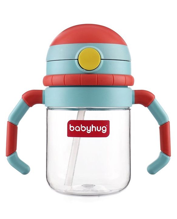 Babyhug Twin Handle Tritan Straw SipperRed - 380 ml