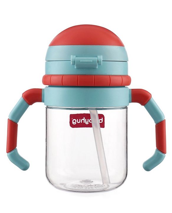Babyhug Twin Handle Tritan Straw SipperRed - 380 ml