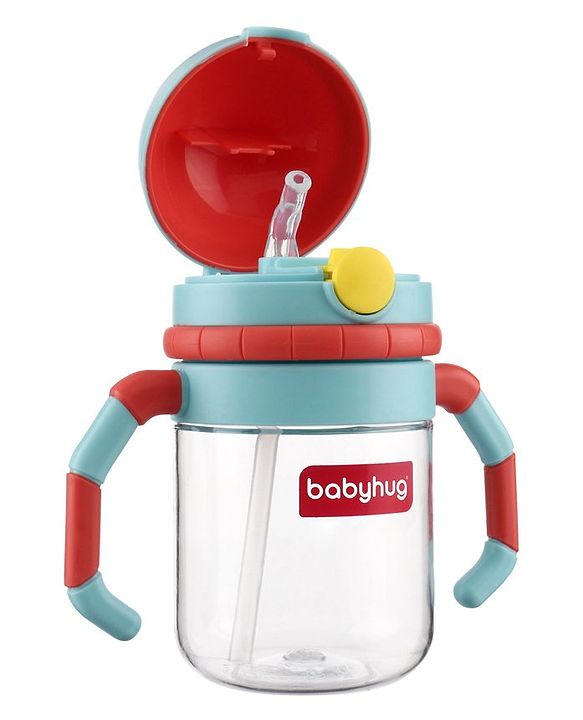 Babyhug Twin Handle Tritan Straw SipperRed - 380 ml