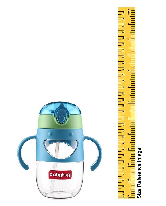 Babyhug Straw Sipper with Twin Handles Blue - 450 ml