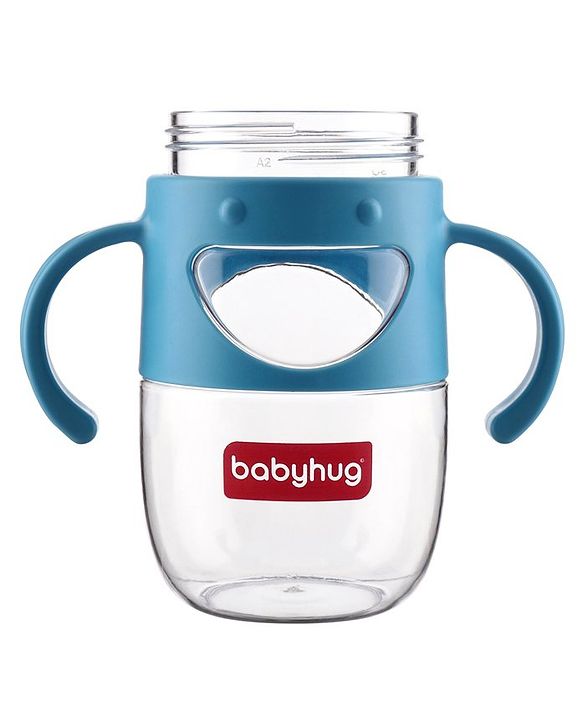 Babyhug Straw Sipper with Twin Handles Blue - 450 ml