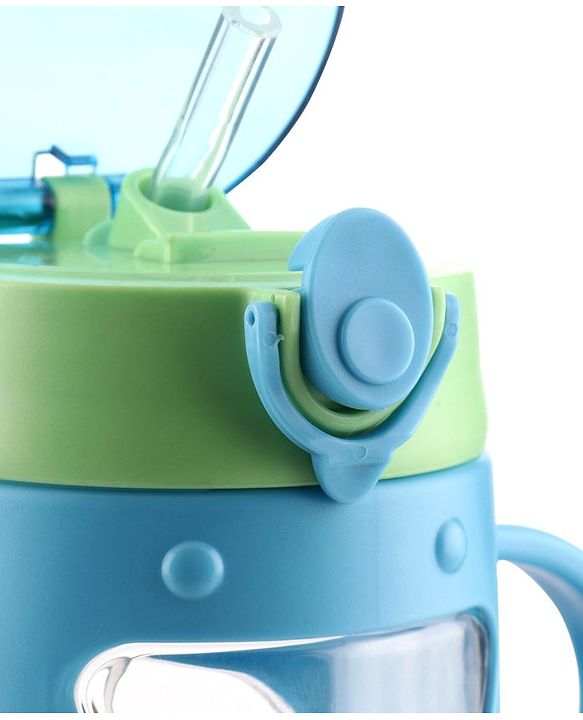 Babyhug Straw Sipper with Twin Handles Blue - 450 ml