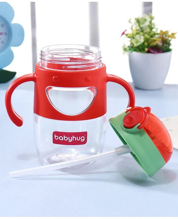 Babyhug Straw Sipper with Twin Handles Blue - 450 ml