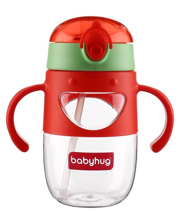 Babyhug Straw Sipper with Twin Handles Blue - 450 ml