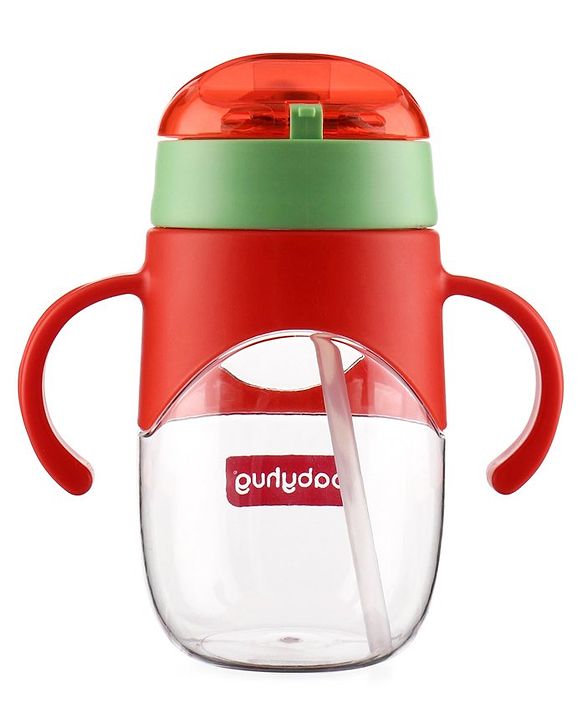 Babyhug Straw Sipper with Twin Handles Blue - 450 ml