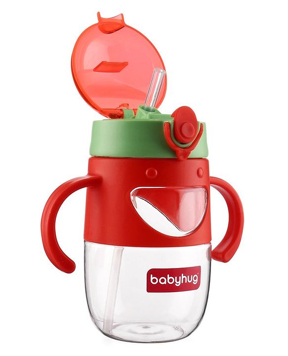 Babyhug Straw Sipper with Twin Handles Blue - 450 ml
