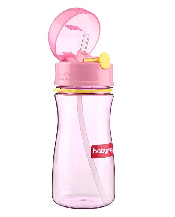 Babyhug Straw Sipper with Carrying Strap Pink - 400 ml