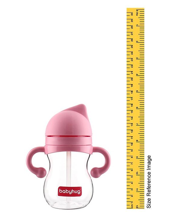 Babyhug Straw Sipper with Twin Handle Pink - 350 ml