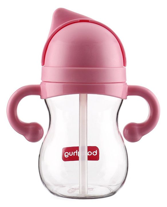 Babyhug Straw Sipper with Twin Handle Pink - 350 ml
