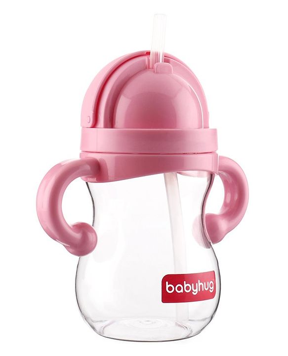 Babyhug Straw Sipper with Twin Handle Pink - 350 ml