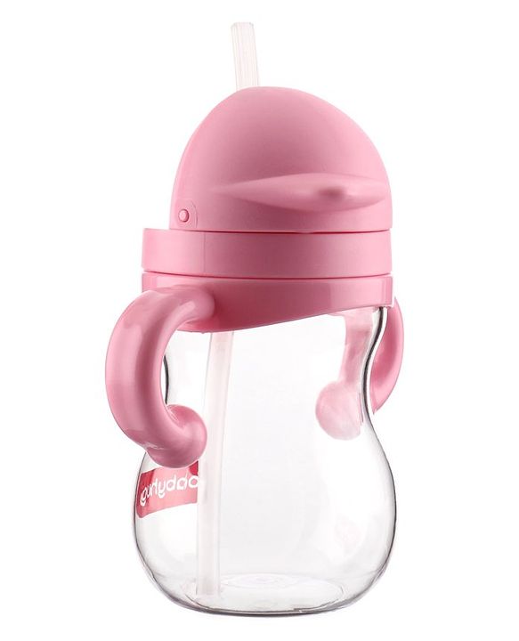 Babyhug Straw Sipper with Twin Handle Pink - 350 ml
