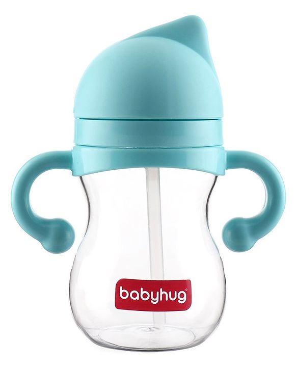 Babyhug Straw Sipper with Twin Handle Blue - 350 ml
