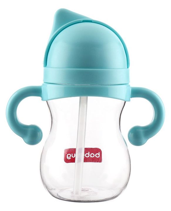 Babyhug Straw Sipper with Twin Handle Blue - 350 ml