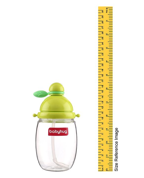 Babyhug Round Straw Sipper with Carrying Strap Green - 410 ml