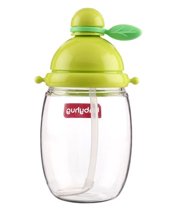 Babyhug Round Straw Sipper with Carrying Strap Green - 410 ml