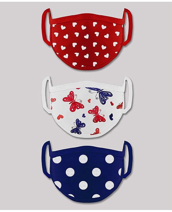 Babyhug 12 to 24 Months Printed Two Layer Mask with Filter - Pack of 3