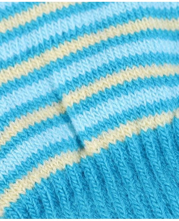 Babyhug Striped Woollen Gloves - Blue