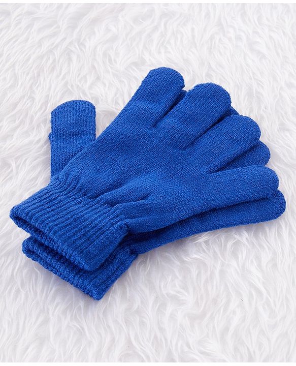 Babyhug Woolen Cap Muffler & Hand Gloves Blue -  Diameter 10 cm