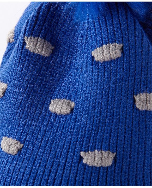 Babyhug Woolen Cap Muffler & Hand Gloves Blue -  Diameter 10 cm