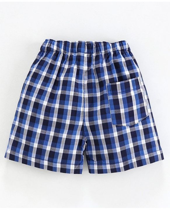 Babyhug 100% Cotton Woven Boxer Pack of 2 Printed & Checkered - Blue Orange