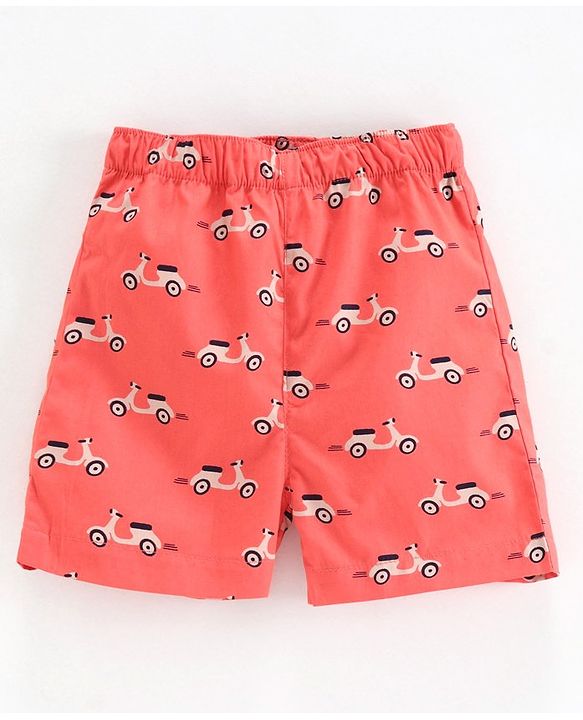 Babyhug 100% Cotton Woven Boxer Pack of 2 Printed & Checkered - Blue Orange