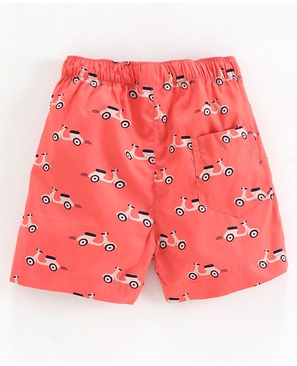 Babyhug 100% Cotton Woven Boxer Pack of 2 Printed & Checkered - Blue Orange