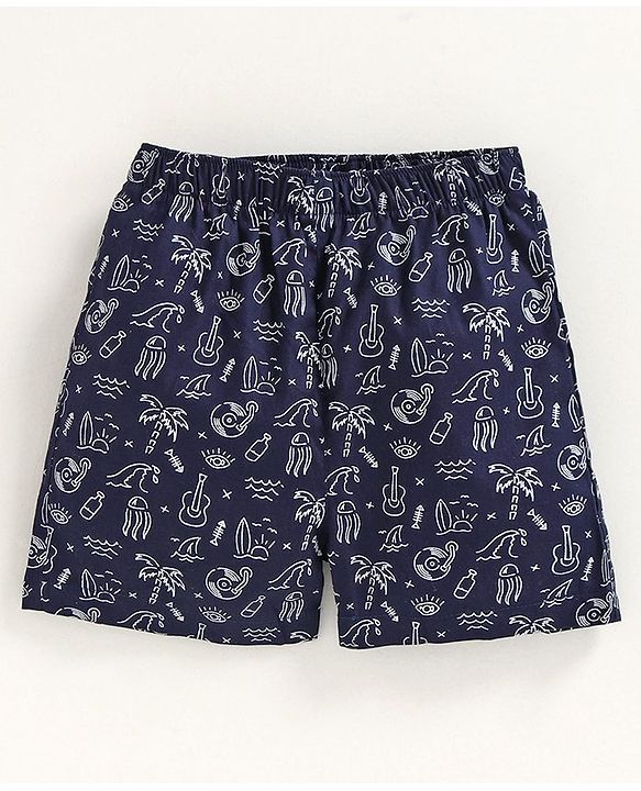 Babyhug 100% Cotton Boxers Multiprint Pack of 2 - Red Blue
