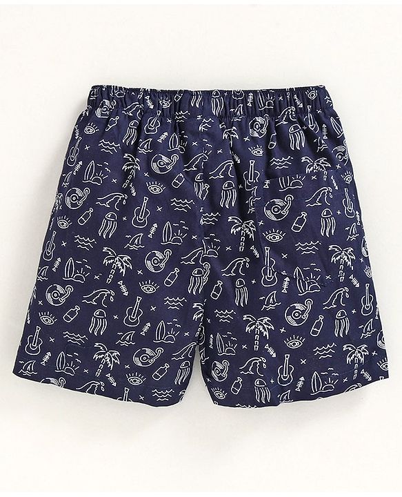 Babyhug 100% Cotton Boxers Multiprint Pack of 2 - Red Blue