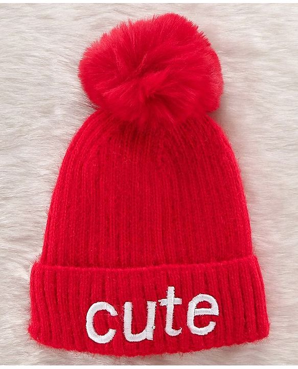 Babyhug Woollen Cap & Gloves With Muffler Red - Diameter 10.5 cm