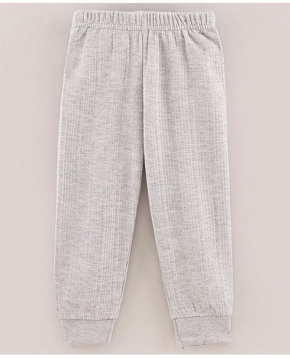 Babyhug Full Length Thermal Lounge Pant - Light Grey
