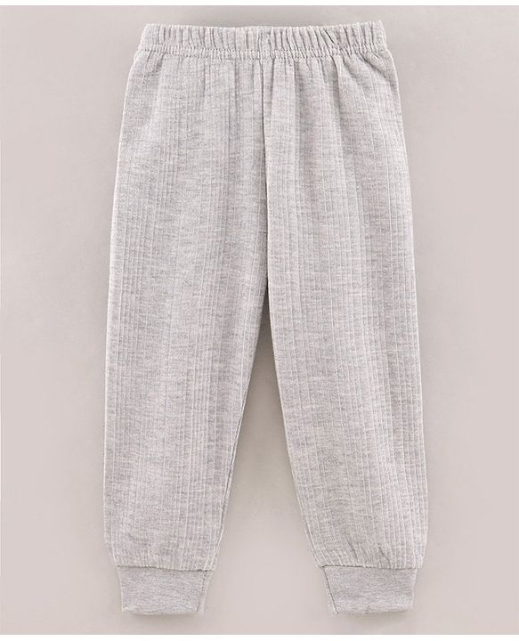 Babyhug Full Length Thermal Lounge Pant - Light Grey
