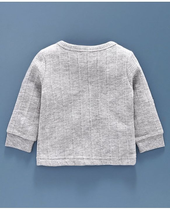 Babyhug Front Open & Pullover Thermal Vest Combo - Light Grey