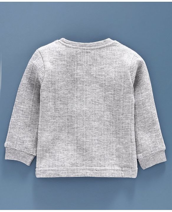 Babyhug Front Open & Pullover Thermal Vest Combo - Light Grey