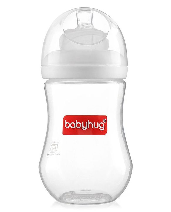 Babyhug Wide Neck Feeding Bottle White - 250 ml