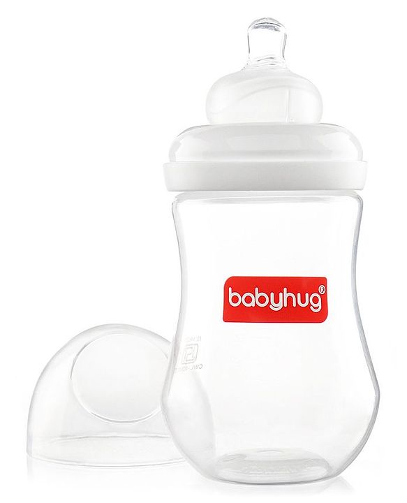 Babyhug Wide Neck Feeding Bottle White - 250 ml
