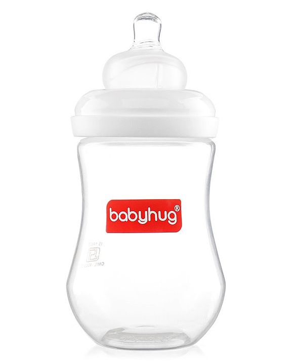 Babyhug Wide Neck Feeding Bottle White - 250 ml