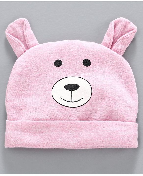 Babyhug 100% Cotton Cap Mittens & Booties Set Pink - Diameter 11 cm