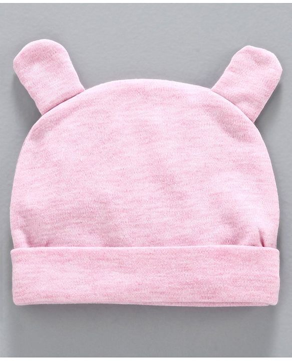 Babyhug 100% Cotton Cap Mittens & Booties Set Pink - Diameter 11 cm