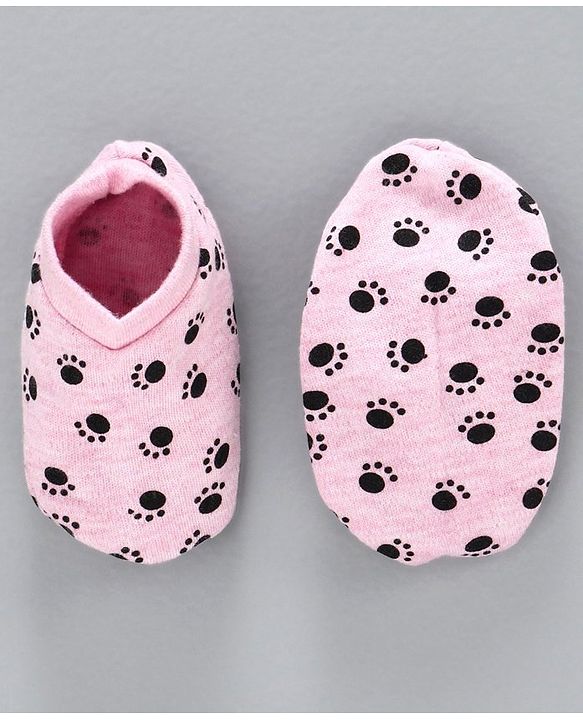 Babyhug 100% Cotton Cap Mittens & Booties Set Pink - Diameter 11 cm