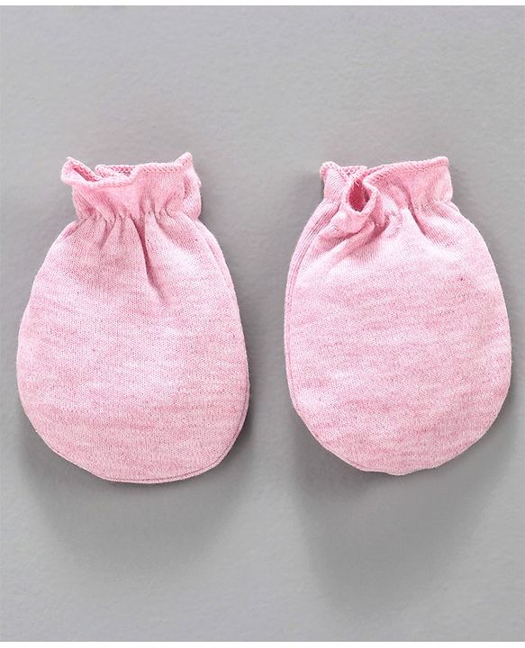 Babyhug 100% Cotton Cap with Mittens & Booties Animal Print Pink  - Diameter 9.5 cm