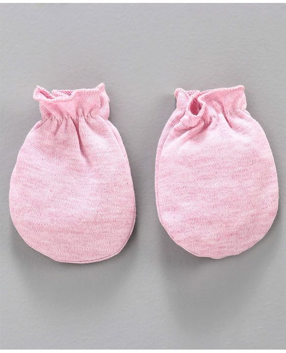 Babyhug 100% Cotton Cap with Mittens & Booties Animal Print Pink  - Diameter 9.5 cm