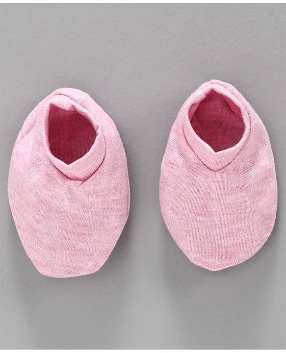 Babyhug 100% Cotton Cap with Mittens & Booties Animal Print Pink  - Diameter 9.5 cm