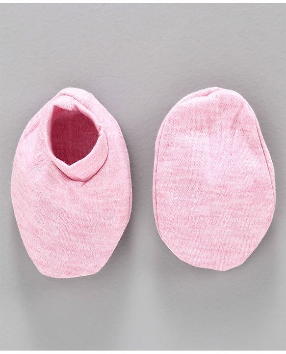 Babyhug 100% Cotton Cap with Mittens & Booties Animal Print Pink  - Diameter 9.5 cm