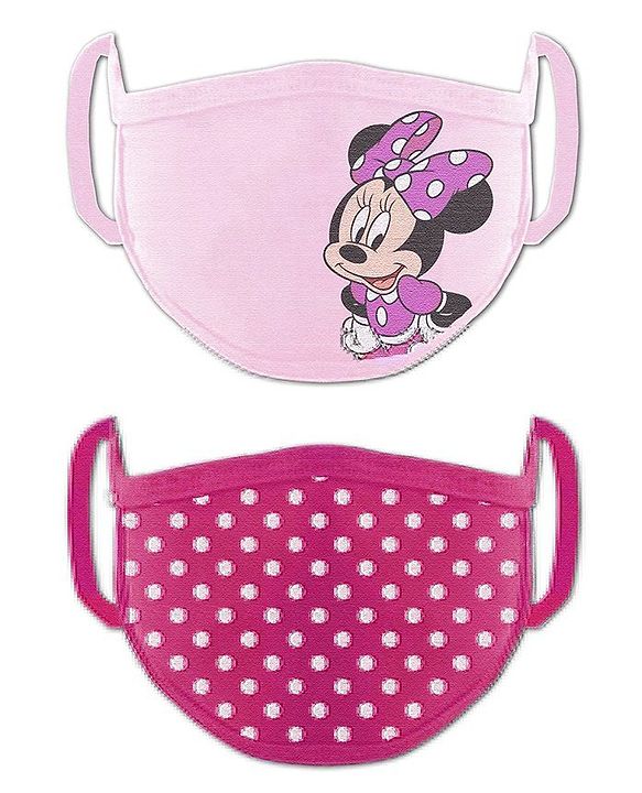 Babyhug 2 to 4 Years Washable & Reusable Knit Face Mask Minnie Mouse - Pack of 2